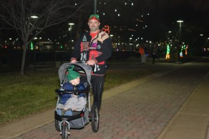 WSI rider, JJ, running with one of the younger WSI team members, Carson (photo courtesy of Worthington Photography)