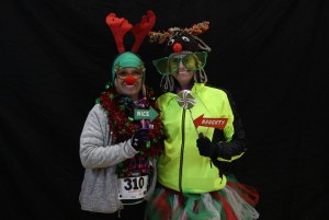 WSI rider, Katie in her infamous reindeer hat having fun prerace in the photo booth (photo courtesy of Callie JC Photography)